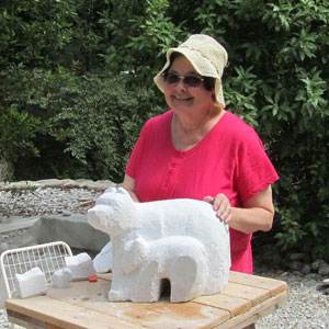 Gail Geer creating "Second Summer" in Pietrasante Italy, July 2012